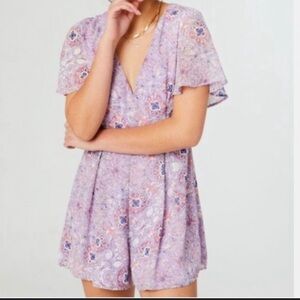 Altar’d state paisley lavender purple romper size XS